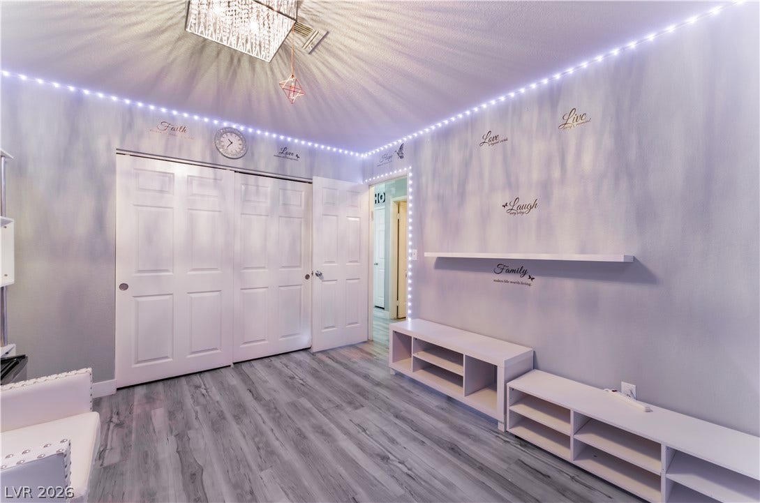 6250 W Flamingo Road, #37, Las Vegas, NV 89103 Comfortable bedroom with durable laminate flooring and practical closet space.