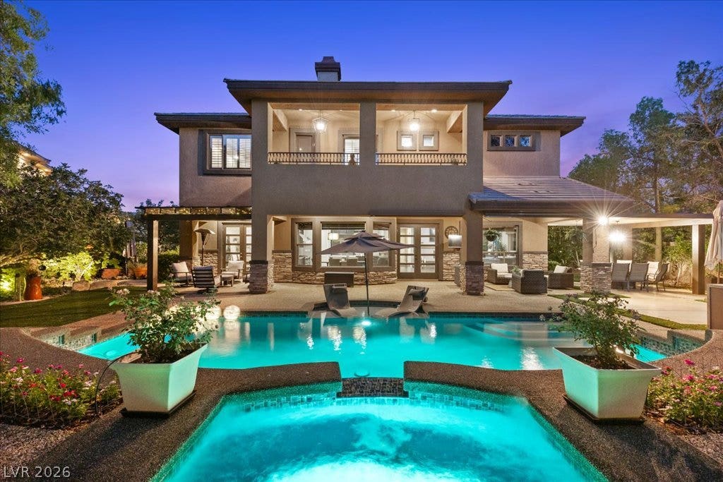2985 American River Lane, Las Vegas, NV 89135 Inviting pool and spa perfect for relaxation and entertaining.