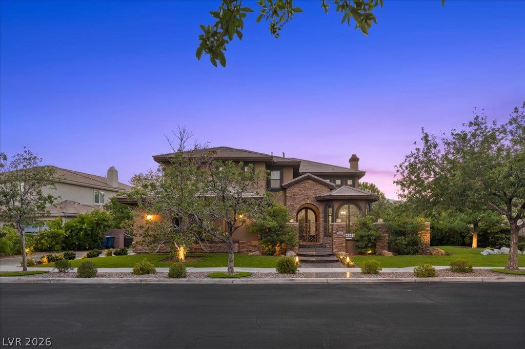 2985 American River Lane, Las Vegas, NV 89135 Charming stone and stucco exterior with great curb appeal.