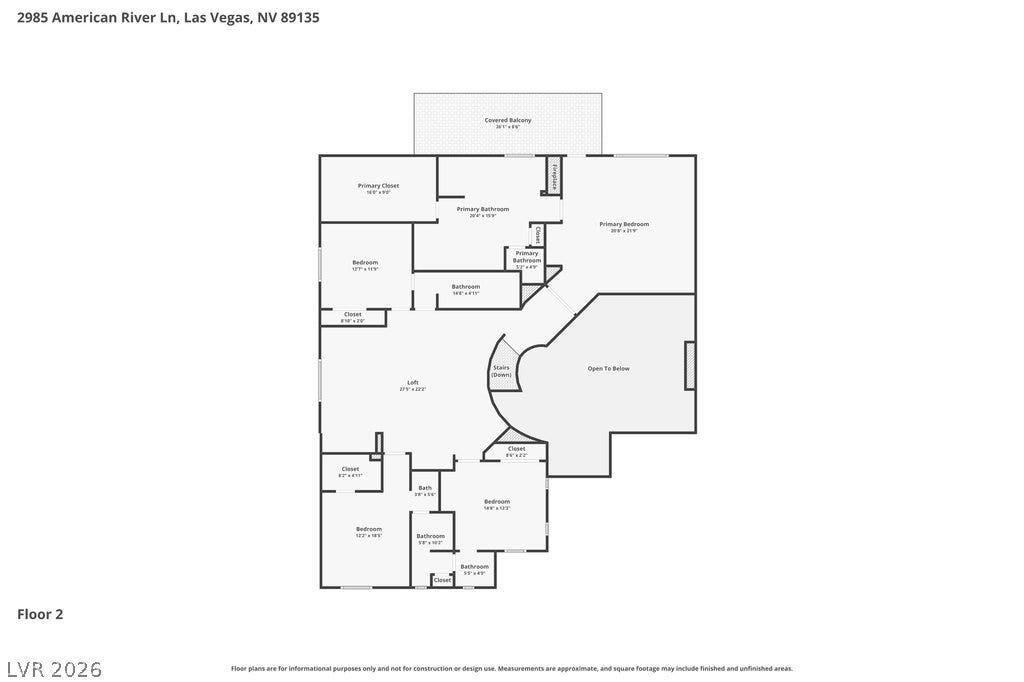 2985 American River Lane, Las Vegas, NV 89135 Detailed floor plans highlight the residence's design.