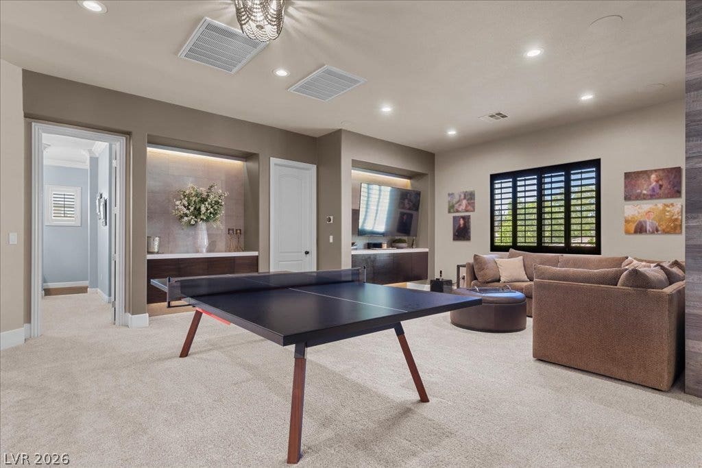 2985 American River Lane, Las Vegas, NV 89135 Entertainment area perfect for games and gatherings.