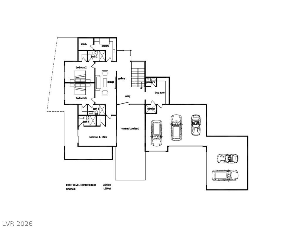 7 Chisel Crest Court, Henderson, NV 89012 A detailed layout illustrates the functional design and spatial flow of the first level.