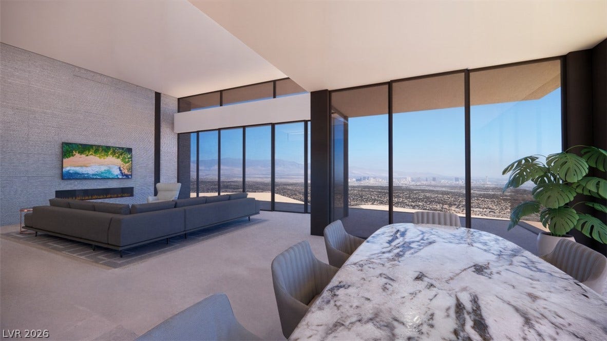7 Chisel Crest Court, Henderson, NV 89012 Sleek modern design meets sweeping desert views through floor-to-ceiling glass walls.