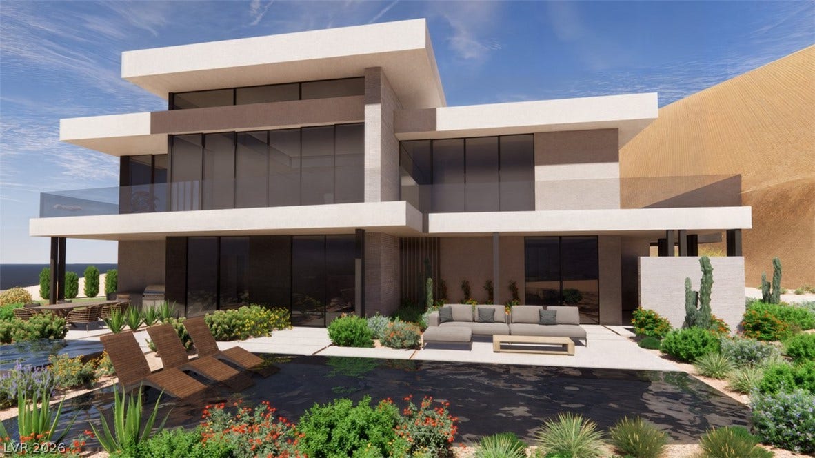 7 Chisel Crest Court, Henderson, NV 89012 Bold geometric lines and extensive floor-to-ceiling glass define this ultra-modern desert estate.