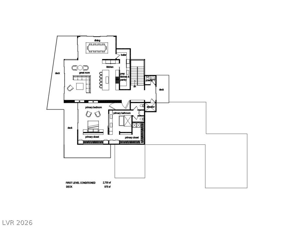 7 Chisel Crest Court, Henderson, NV 89012 An architectural schematic illustrates the expansive and highly functional first-level living layout.