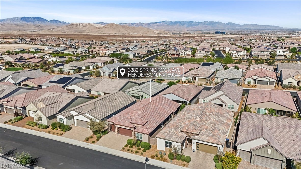 3382 Spring Rock Avenue, Henderson, NV 89044 Nestled in a peaceful neighborhood, this community is surrounded by panoramic mountain views.