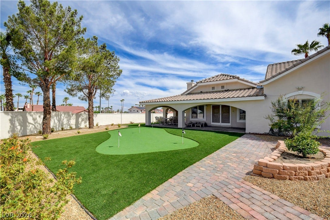 2000 Alexa Breanne Court, Las Vegas, NV 89117 An inviting backyard putting green integrates seamlessly with the covered patio and brick paver walkways.