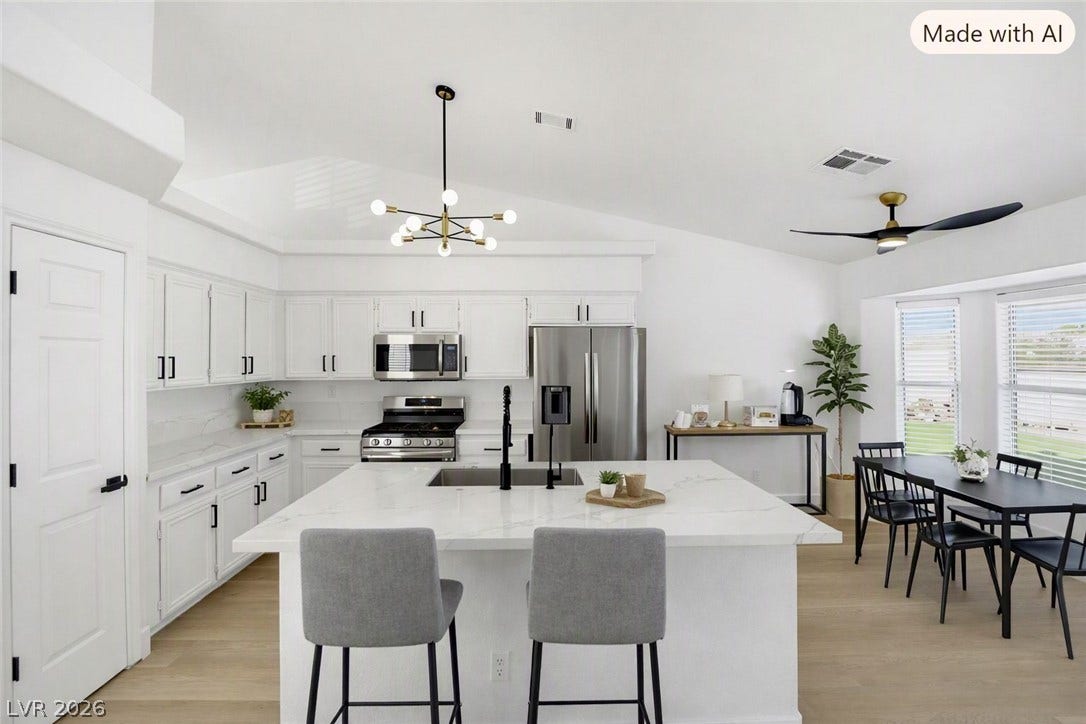 4722 Casa Bonita Drive, North Las Vegas, NV 89032 Digitally staged photo of the kitchen