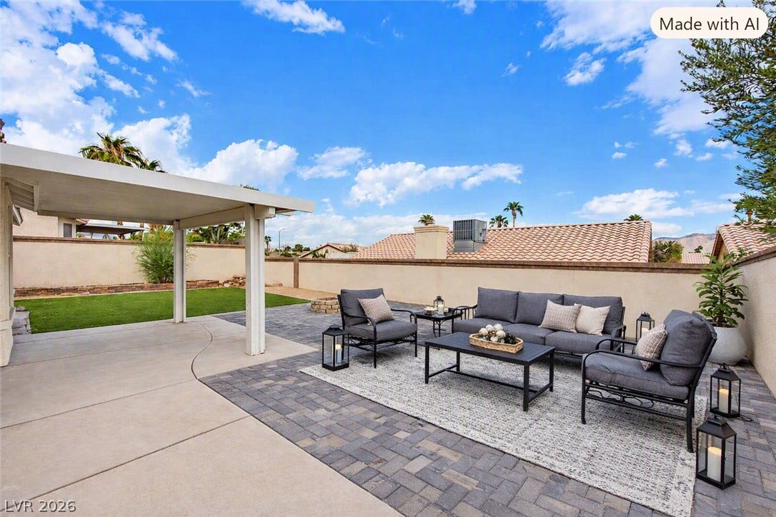 4722 Casa Bonita Drive, North Las Vegas, NV 89032 Digitally staged photo of the patio
