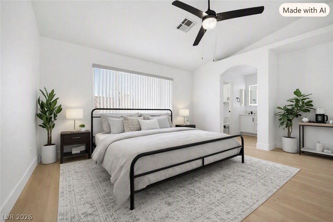 4722 Casa Bonita Drive, North Las Vegas, NV 89032 Digitally staged photo of the primary bedroom