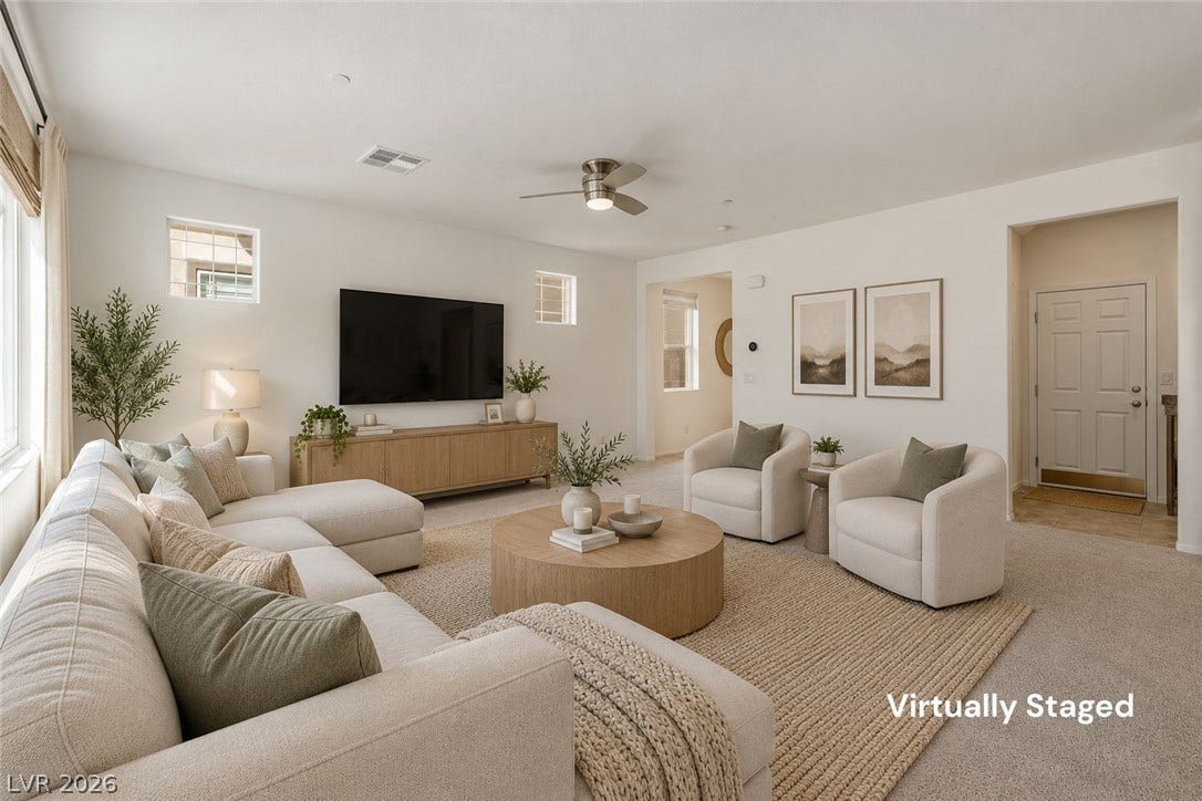 6047 Castle Gardens Avenue, Las Vegas, NV 89130 An open floor plan layout creates a fluid transition between welcoming living spaces.