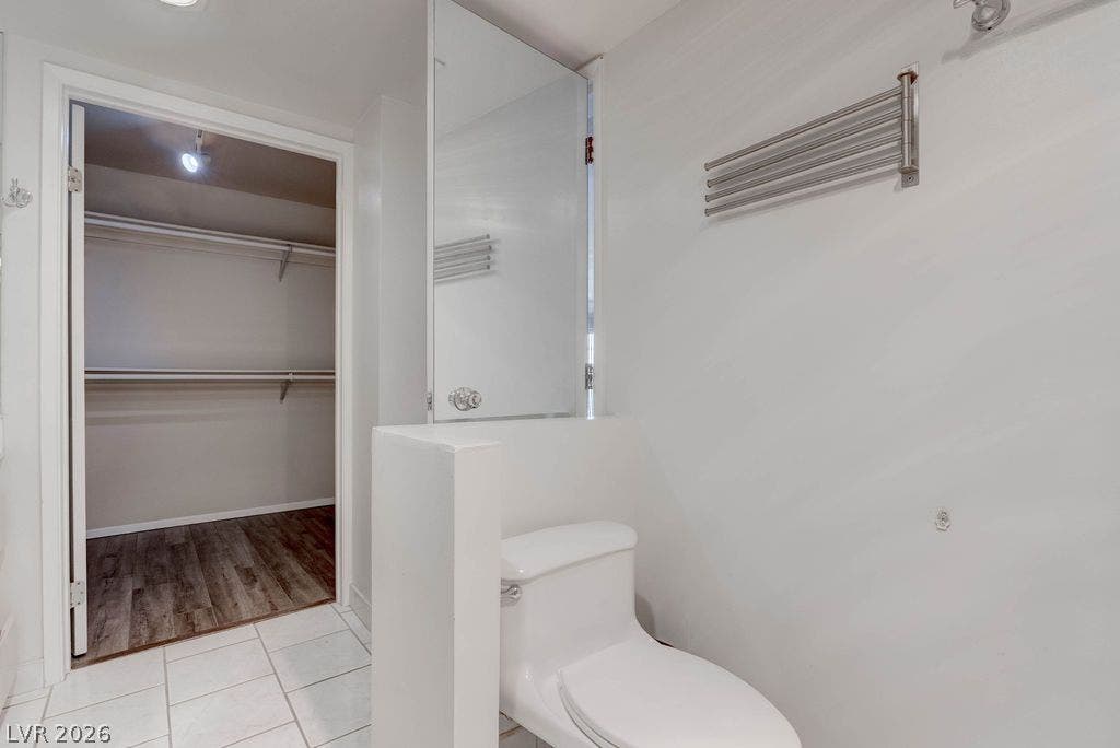 3111 Bel Air Drive, #3A, Las Vegas, NV 89109 Tiled flooring and neutral walls lead seamlessly into an adjacent closet space.