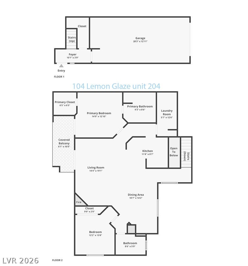 104 Lemon Glaze Street, #204, Las Vegas, NV 89145 An organized floor plan details the layout of this multi-level home.