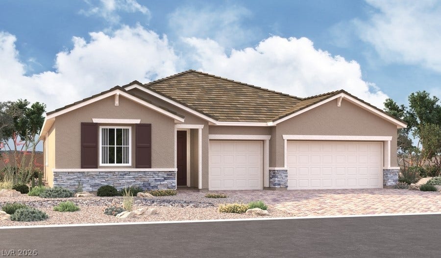 7722 Desert Bleu Court, Las Vegas, NV 89178 Darius Plan - Elevation B ~ Rendering ~