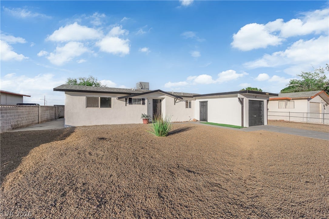 419 Scenic Drive, Henderson, NV 89002 Low-maintenance desert landscaping frames this classic single-story stucco residence with an attached garage.