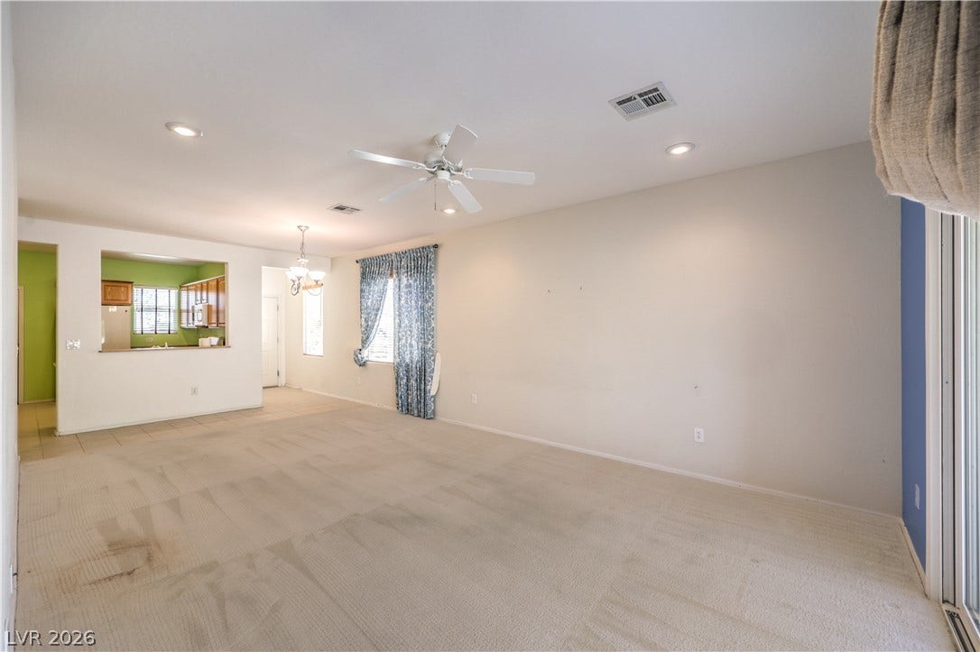 2488 Galaxy Cluster Street, Henderson, NV 89044 Great Room w/ Ceiling Fan and Recessed Lighting