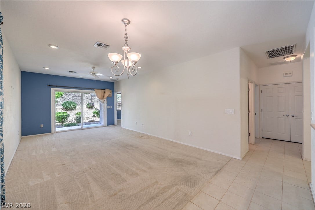 2488 Galaxy Cluster Street, Henderson, NV 89044 Great Room w/ Ceiling Fan and Recessed Lighting