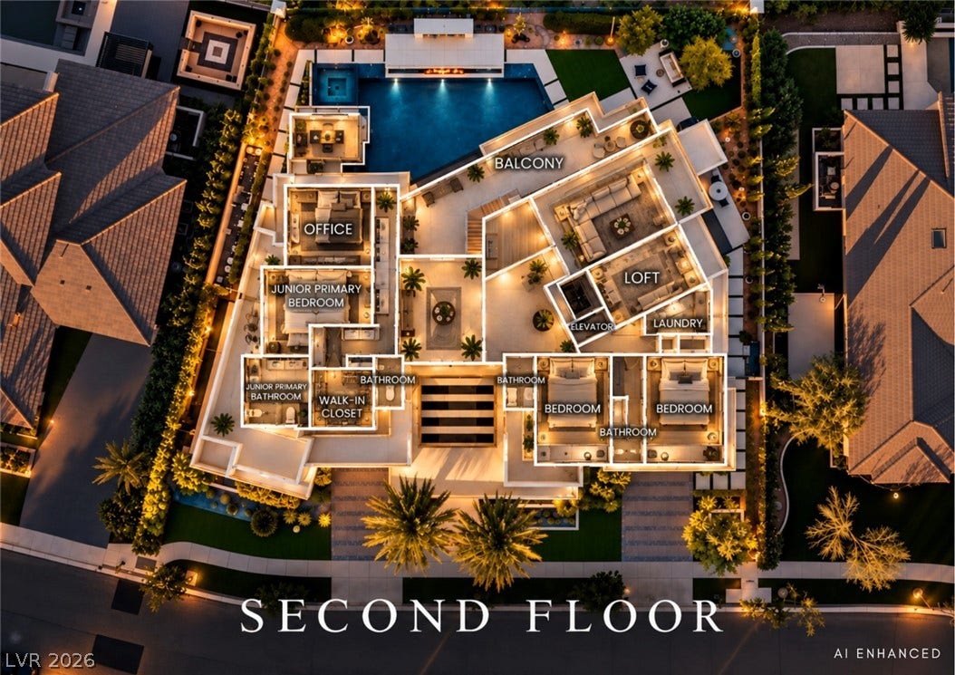 1269 Imperia Drive, Henderson, NV 89052 A detailed layout illustrates the modern design and spacious flow of this second-floor level.