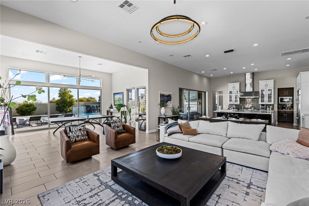 7851 W Wigwam Avenue, Las Vegas, NV 89113 Living room featuring recessed lighting