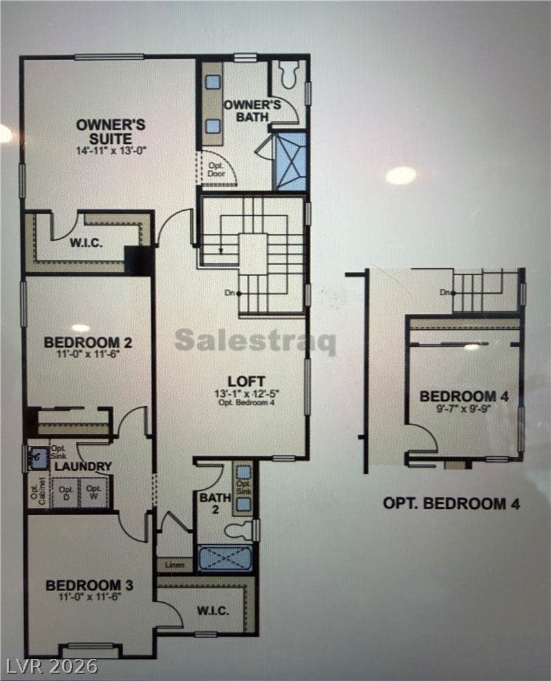 6629 Rockhouse Street, North Las Vegas, NV 89086 An organized upper level layout displays multiple bedrooms and versatile loft space.