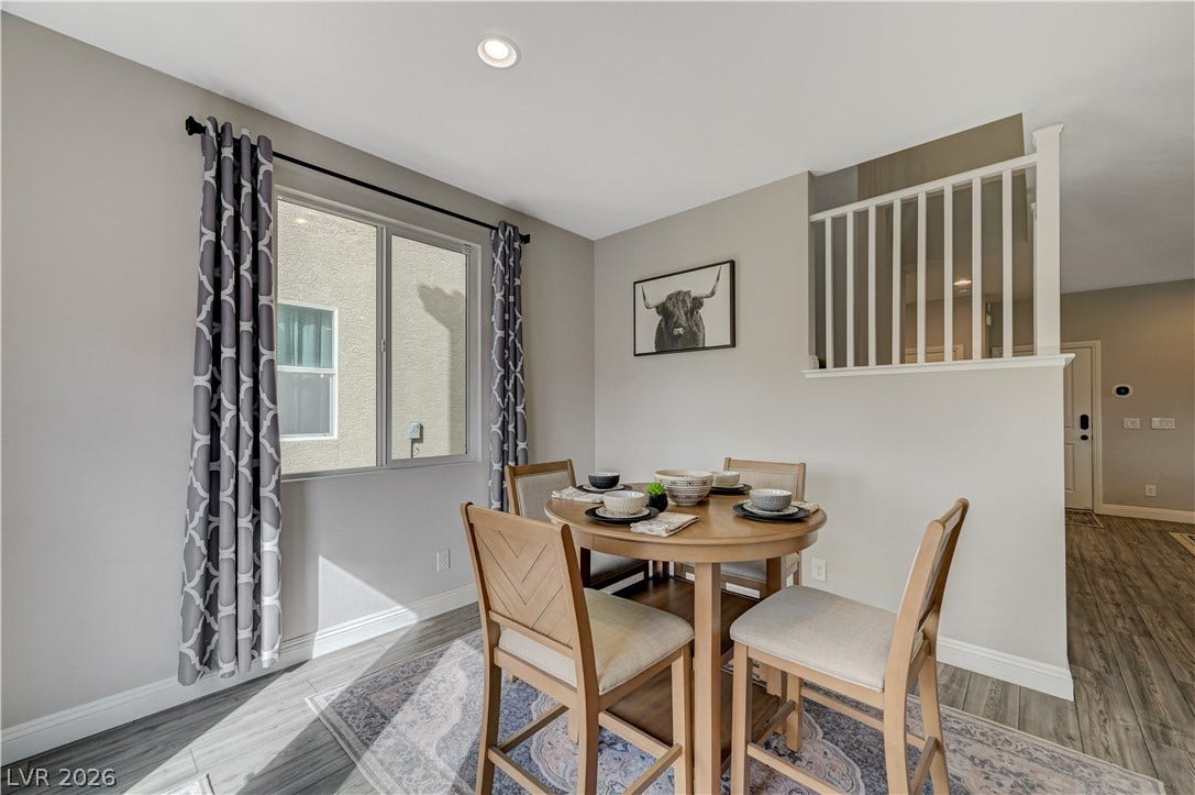 6629 Rockhouse Street, North Las Vegas, NV 89086 Recessed lighting and resilient wood-look flooring enhance this inviting dining space.