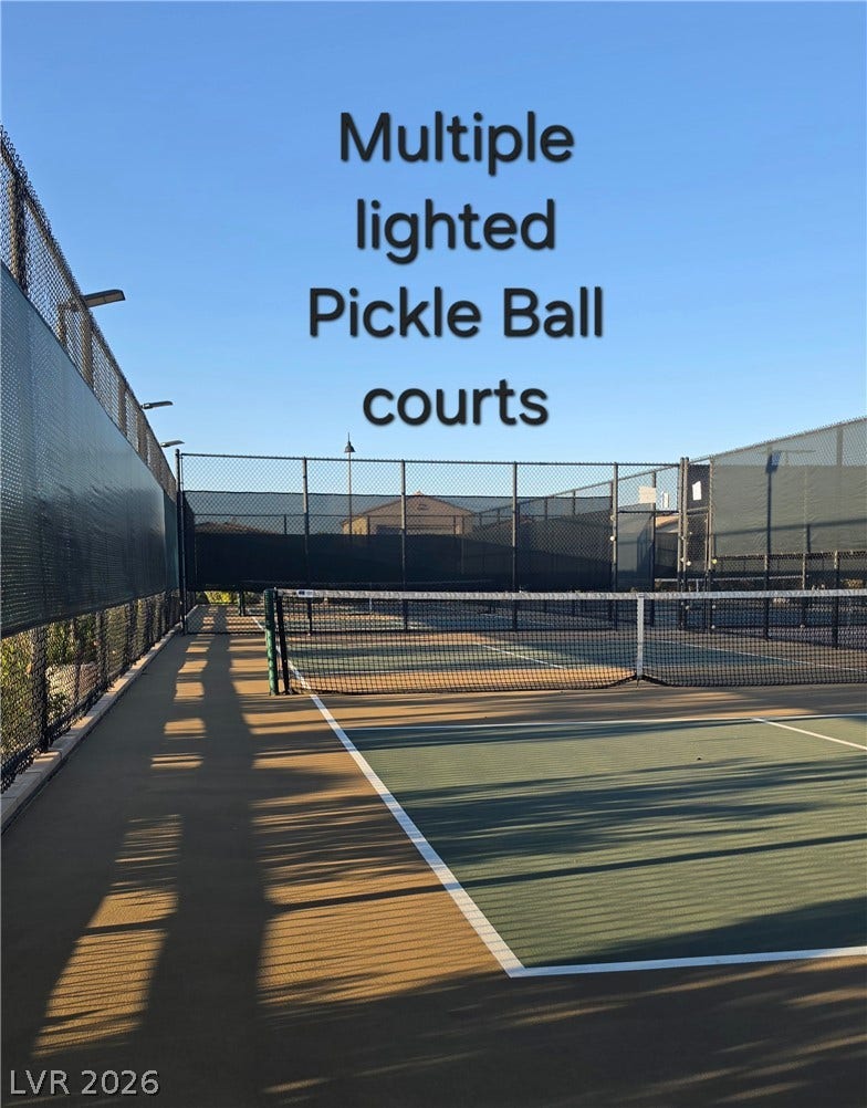 752 Dorsey Falls Street, Henderson, NV 89011 Gated recreation areas offer professional outdoor sports courts under clear blue skies.