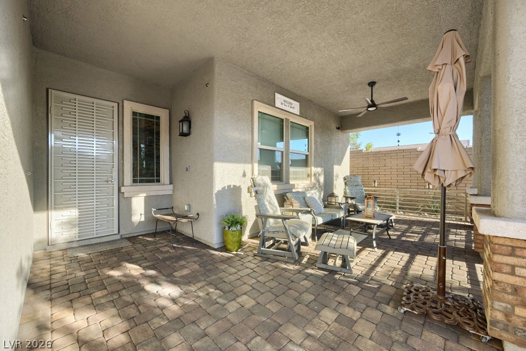 752 Dorsey Falls Street, Henderson, NV 89011 Brick pavers under a sheltered cover create an inviting entryway.