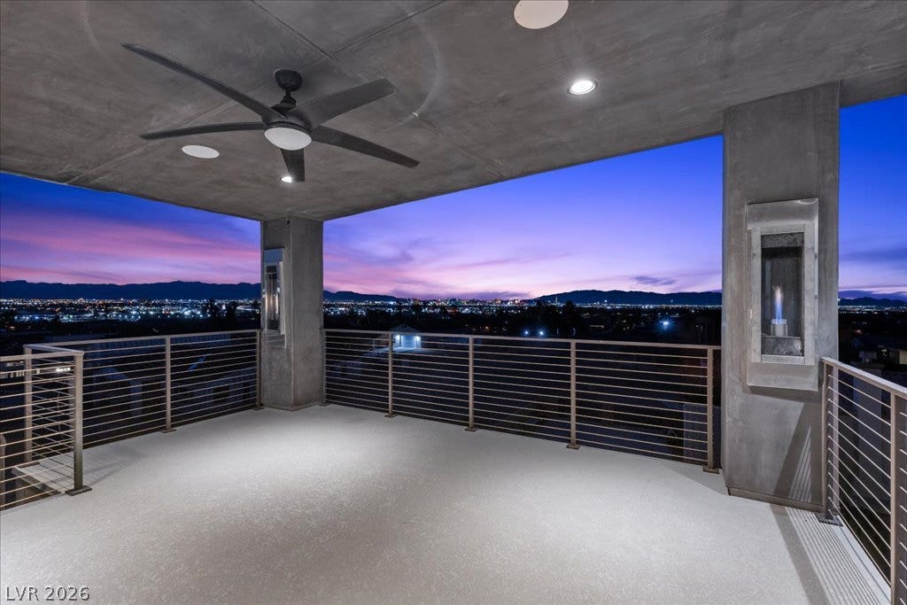 2839 Edgemont Drive, Henderson, NV 89074 City views and stunning sunsets await from this spacious outdoor balcony.