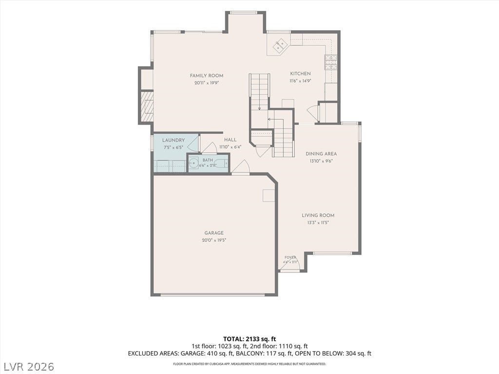 1421 Dragon Rock Drive, Henderson, NV 89052 An organized first-floor layout shows the seamless flow between key living areas.
