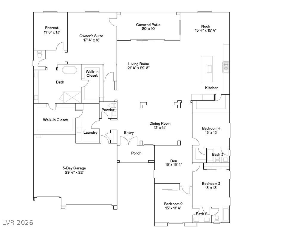 7150 Zero Carbon Avenue, Las Vegas, NV 89113 A detailed layout illustrates the functional flow of this spacious single-level residence.