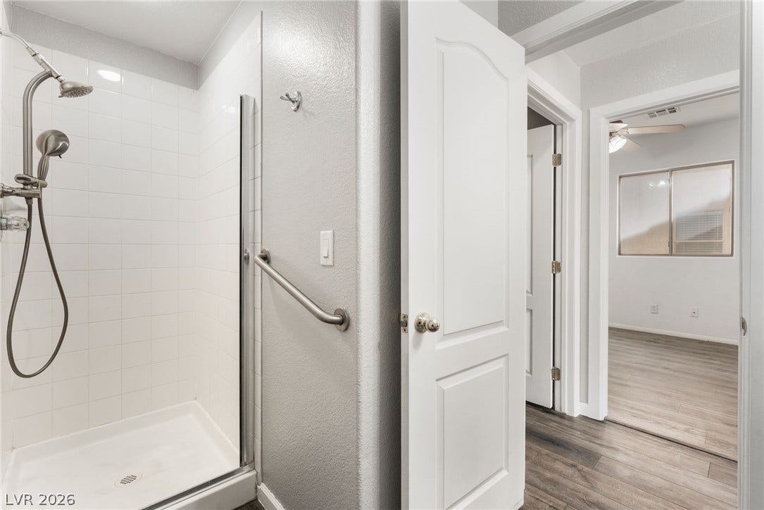 6527 Velvet Silk Street, North Las Vegas, NV 89084 The downstairs bathroom features a shower.