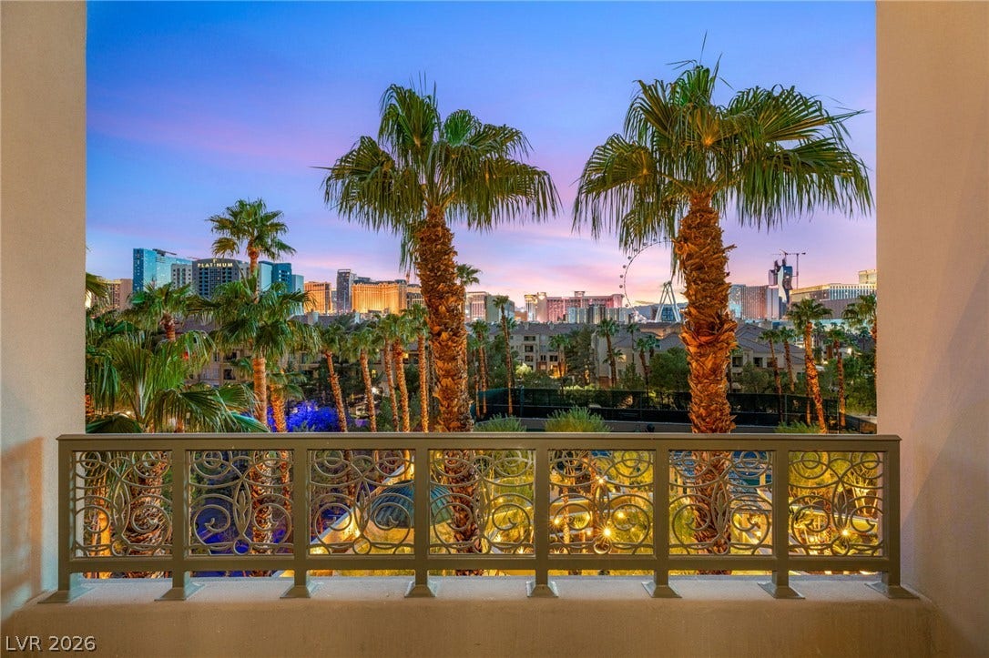 West Strip View. Access from primary suite