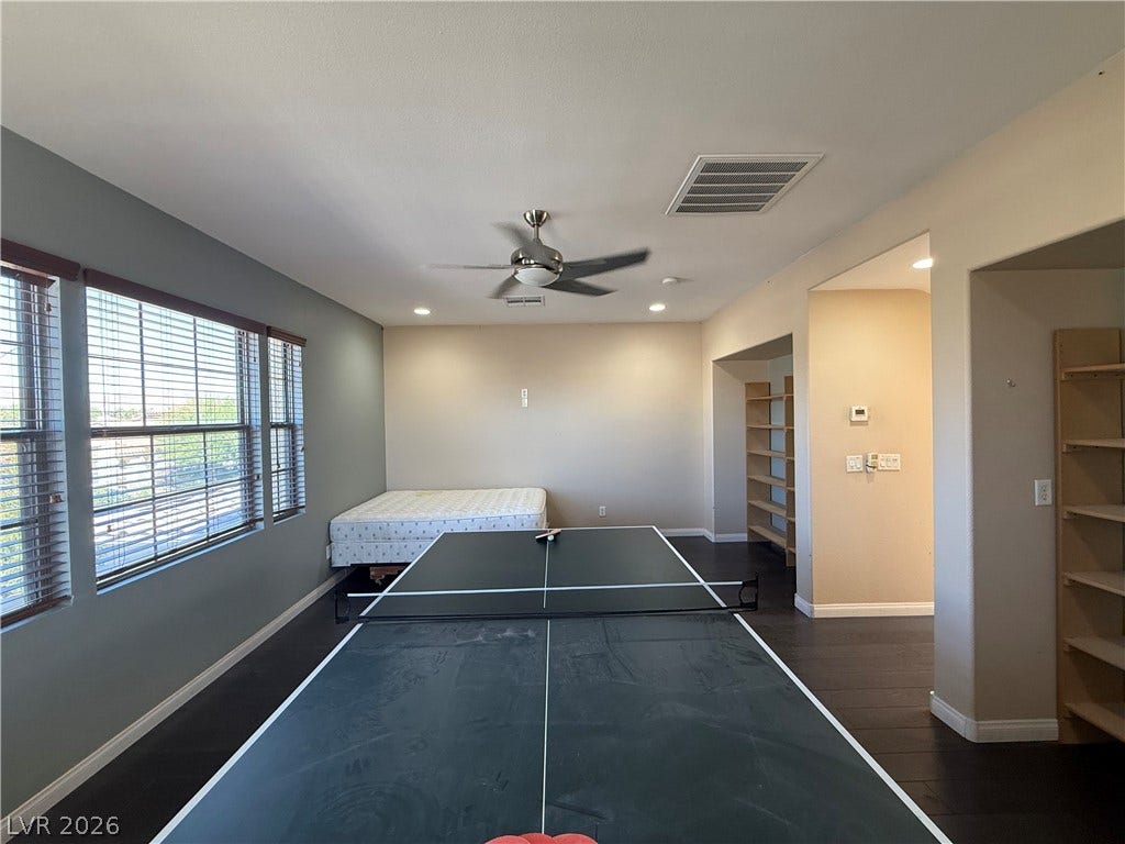 4327 Oasis Hill Avenue, North Las Vegas, NV 89085 Rich dark wood flooring complements the generous proportions of this versatile recreation space.