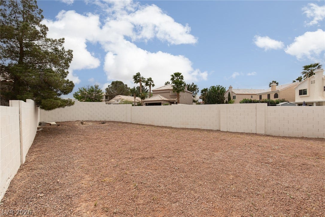 352 Lander Drive, Henderson, NV 89074 An expansive gravel yard provides a blank canvas enveloped by secure block fencing.
