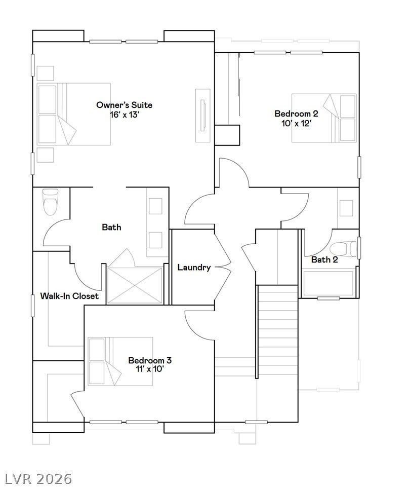 306 Crescent Glow Lane, Henderson, NV 89015 A detailed layout illustrates the functional flow and space planning of the upper level.