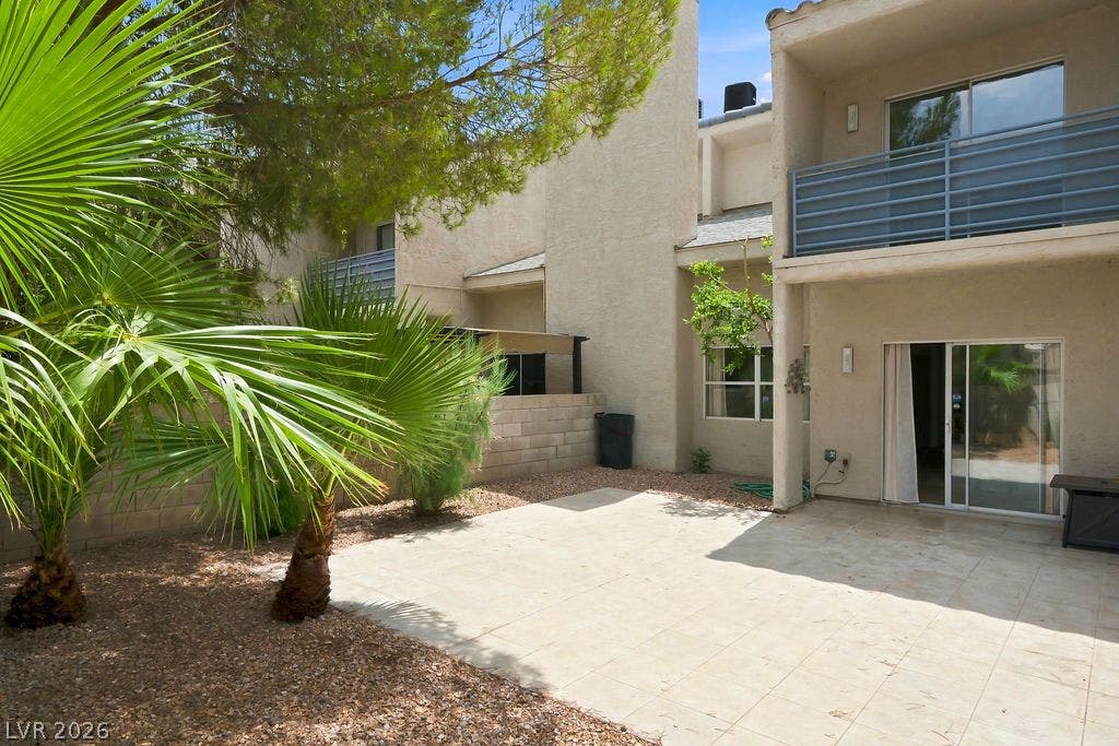 6250 W Flamingo Road, #62, Las Vegas, NV 89103 Perfect for entertaining or enjoying a quiet morning coffee, this low-maintenance private patio offers seamless access to the indoors and is shaded by mature landscaping.