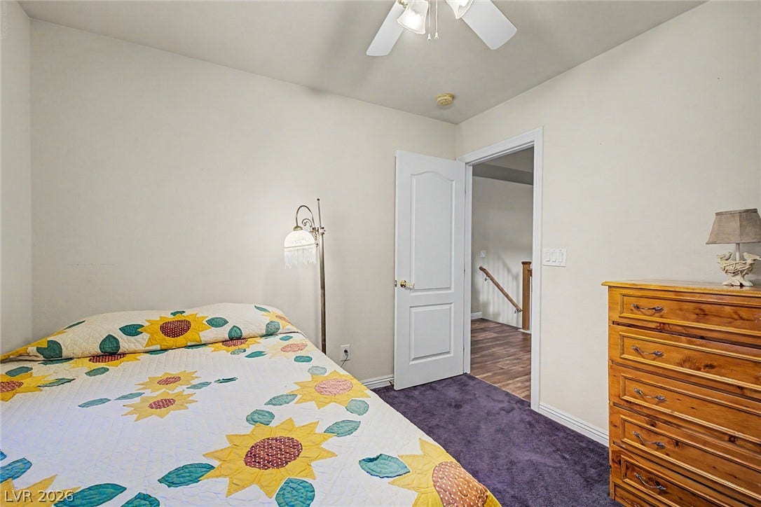 6041 Turning Spoke Trail, #102, Henderson, NV 89011 Soft carpeting underfoot defines this comfortable upper level bedroom.