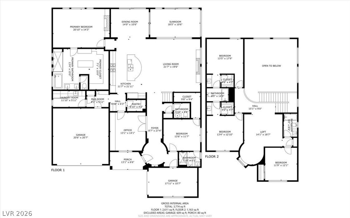 2611 Nevada Agave Lane, Las Vegas, NV 89138 A detailed layout illustrating the spacious two-story floor plan of this home.