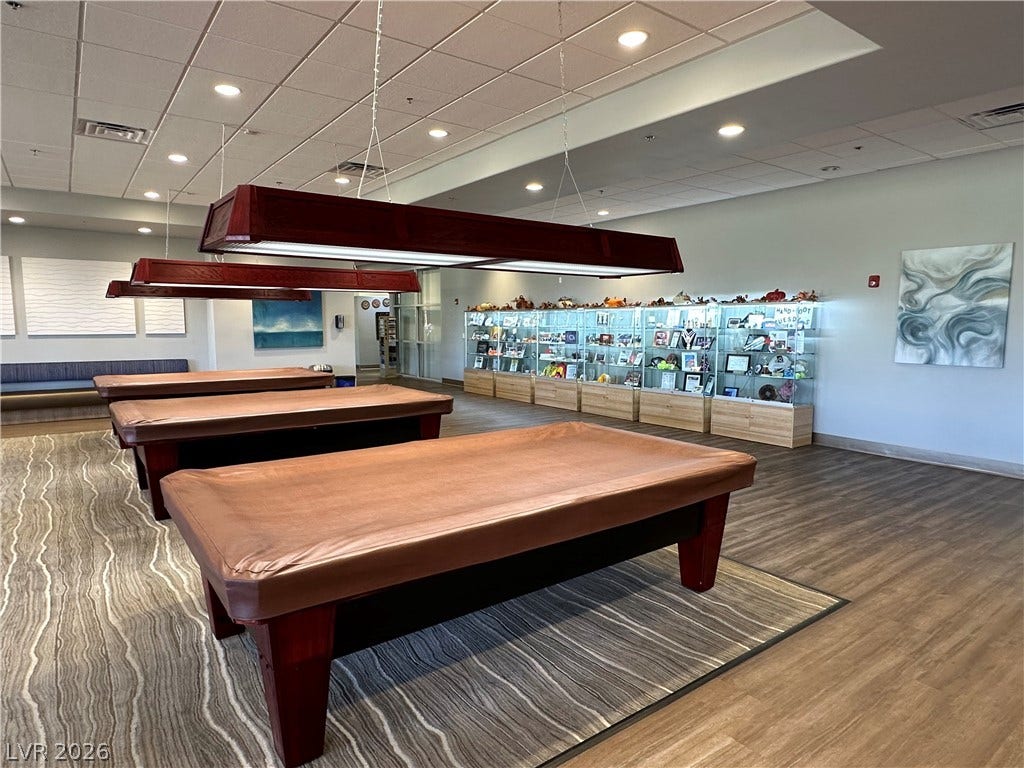 Pool tables.