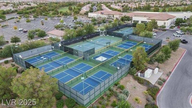 Tennis courts and pickleball courts.