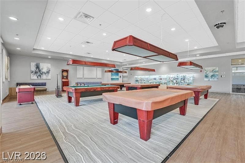 Pool tables.