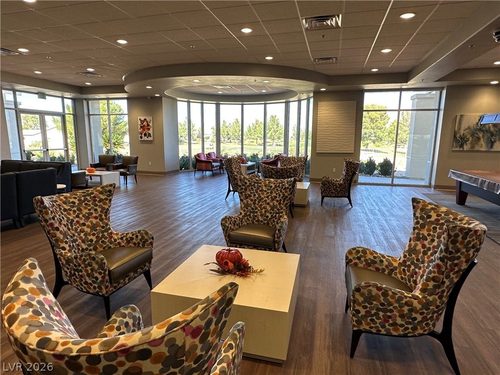 A spacious social lounge.