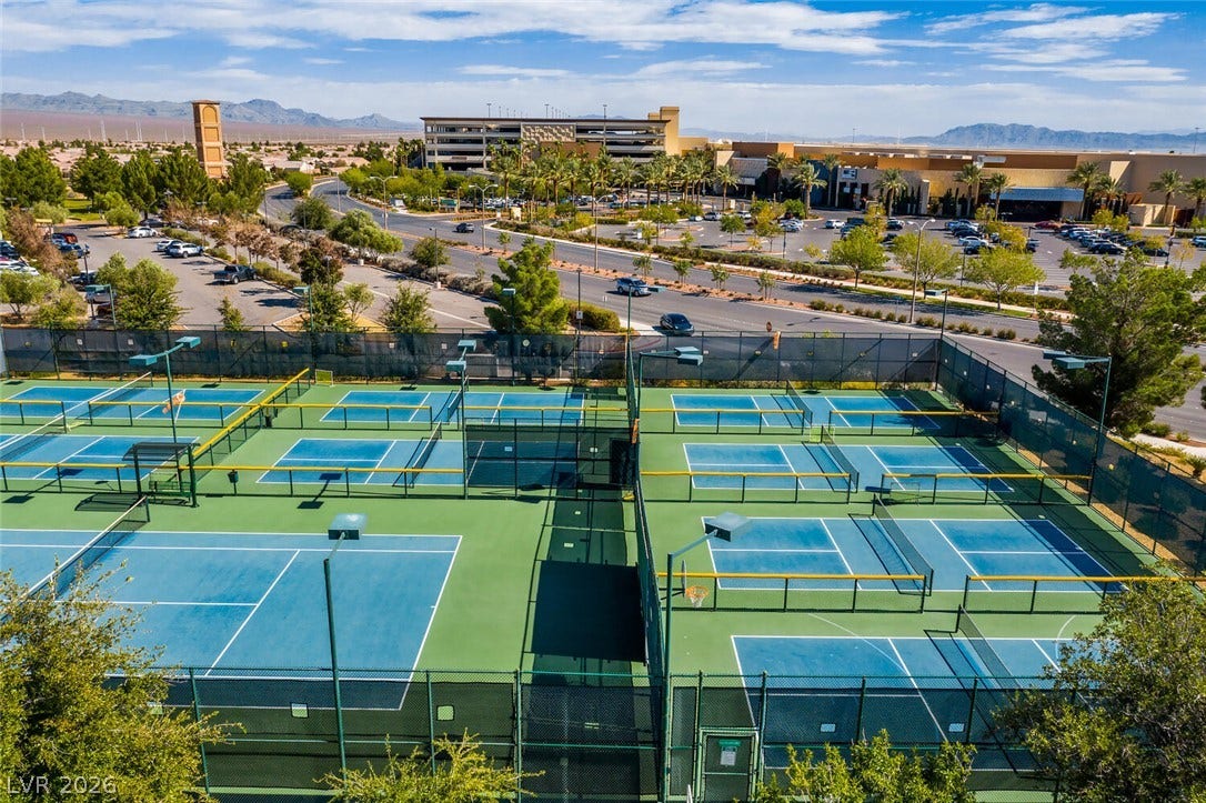 Tennis courts and pickleball courts.