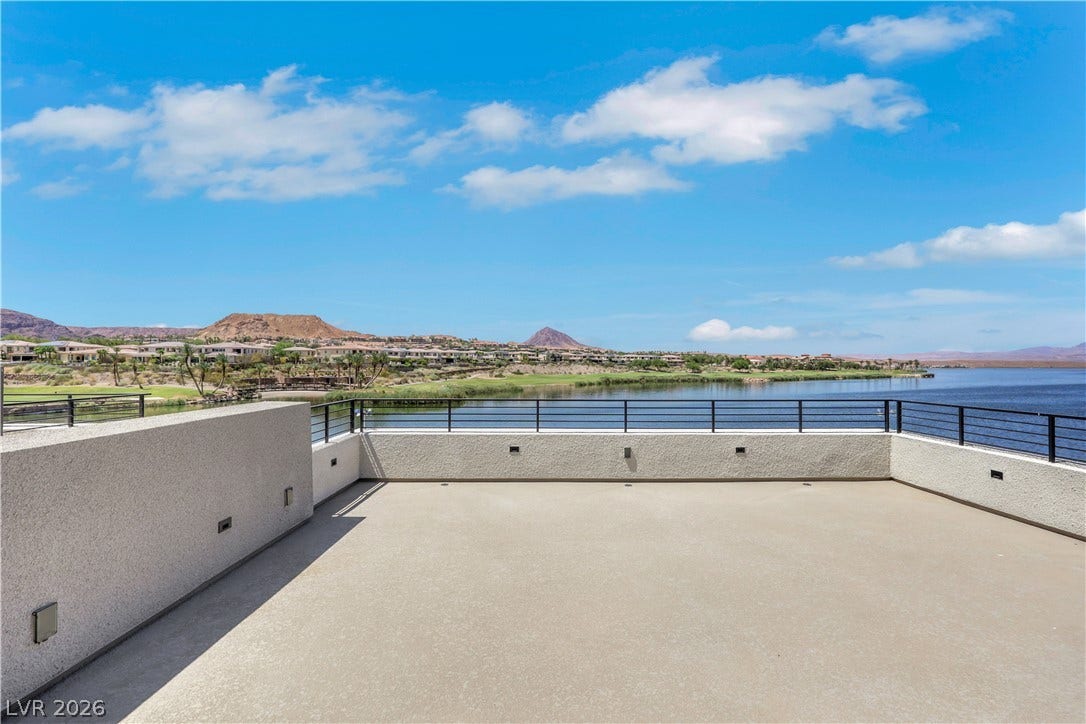 66 Lakefront Drive, Henderson, NV 89011 Panoramic lake and mountain views await from this expansive rooftop patio.