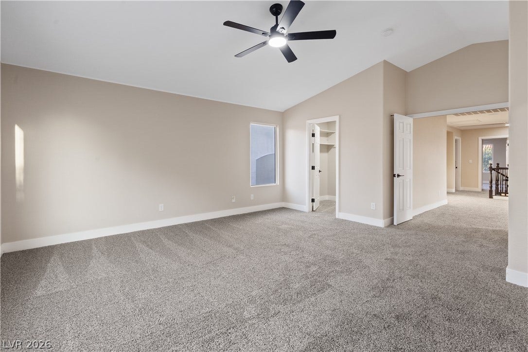 1662 Ravanusa Drive, Henderson, NV 89052 Plush carpeting and vaulted ceilings enhance this serene main level retreat.