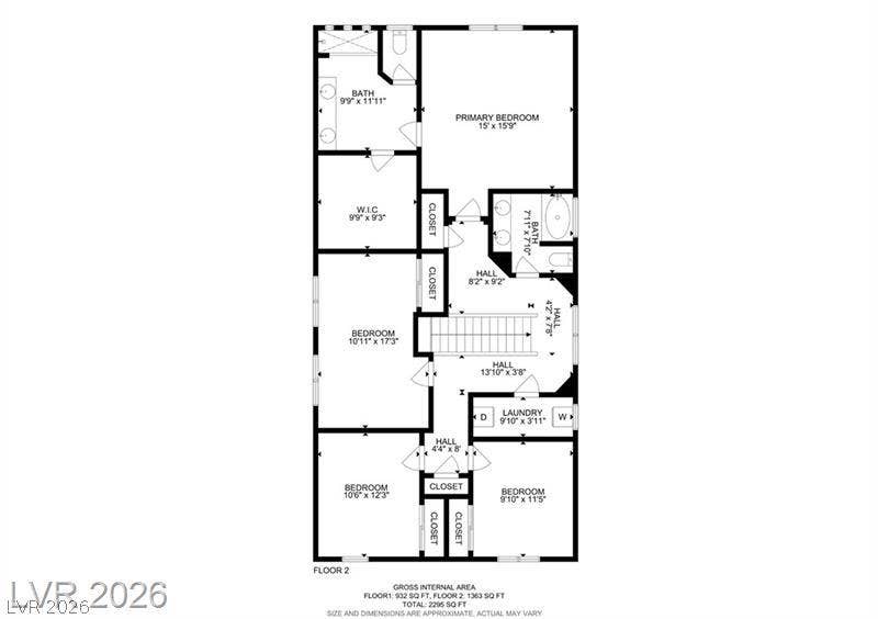 9804 Kodiak Island Court, Las Vegas, NV 89141 An organized floor plan outlines the spacious upper level layout with multiple bedrooms and baths.