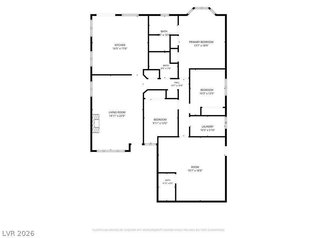1013 Greystone Drive, Las Vegas, NV 89108 A detailed layout illustrates the spatial flow and room dimensions of this home.