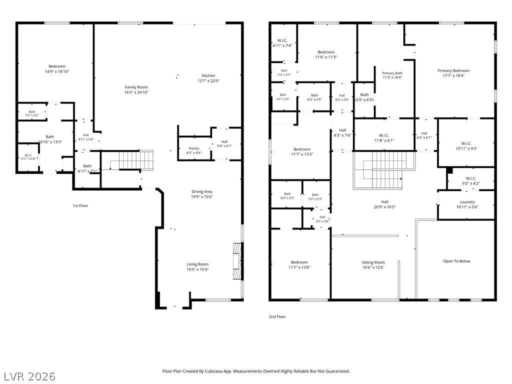 An organized two-story layout highlights multiple bedrooms, spacious living areas, and functional storage spaces.