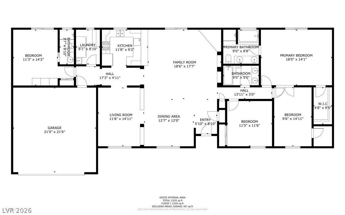 6560 Whispering Sands Drive, Las Vegas, NV 89131 An organized single-level layout details the flow of this functional residential design.