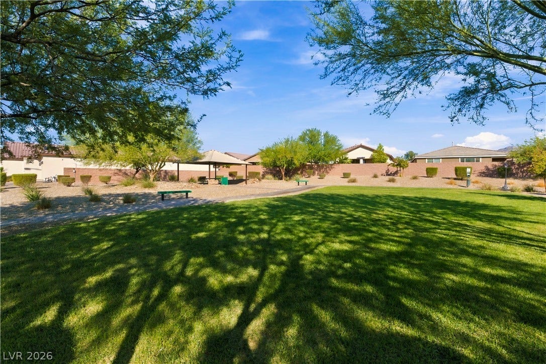 4209 Fairywren Drive, North Las Vegas, NV 89031 Directly across the street is a large park. Mature trees shade a manicured grassy area featuring a covered picnic pavilion.